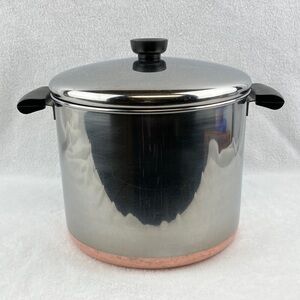 VTG Revere Ware Copper Clad Stainless Steel Stock Pot Set, 4.5 quart & 14 quart